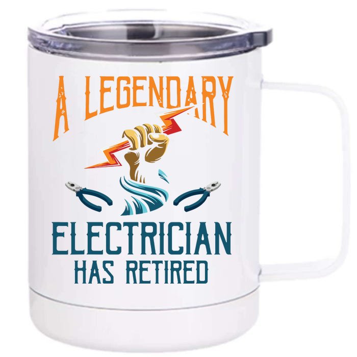 Retired Electrician Humor Electrician Retirement Gift Front & Back 12oz Stainless Steel Tumbler Cup