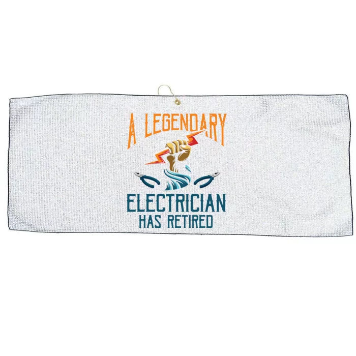 Retired Electrician Humor Electrician Retirement Gift Large Microfiber Waffle Golf Towel