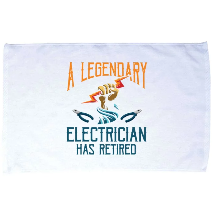 Retired Electrician Humor Electrician Retirement Gift Microfiber Hand Towel