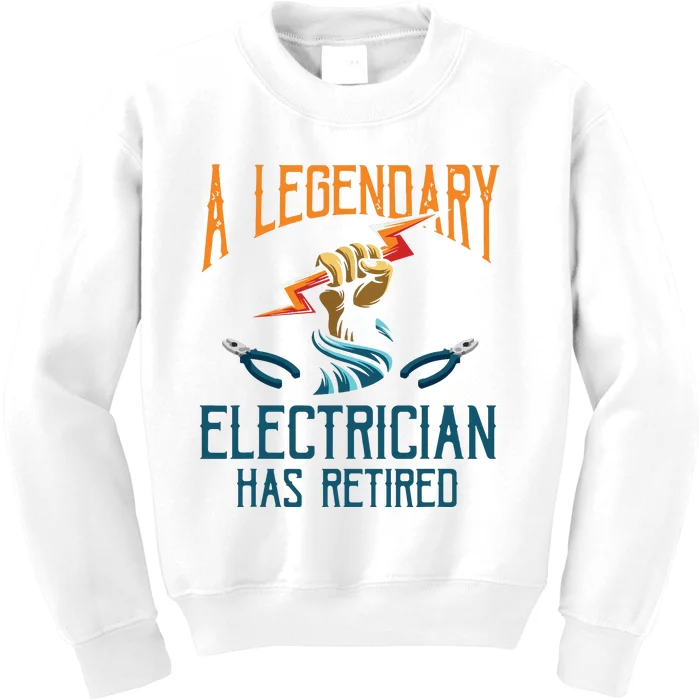 Retired Electrician Humor Electrician Retirement Gift Kids Sweatshirt