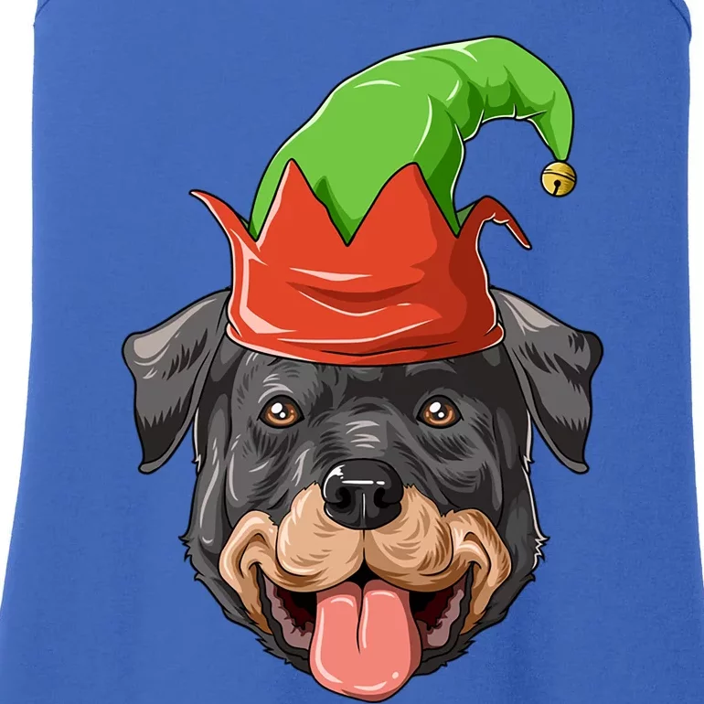 Rottweiler Elf Hat Christmas Rottweiler Gift Ladies Essential Tank