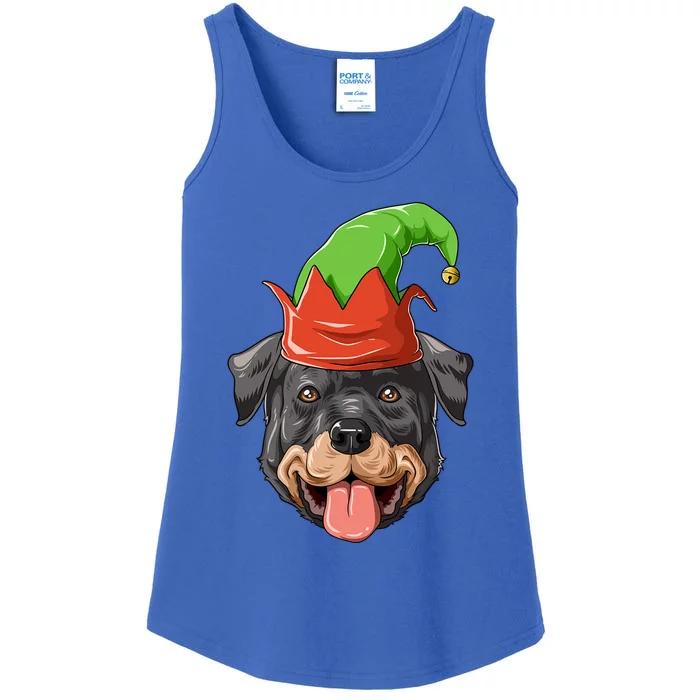 Rottweiler Elf Hat Christmas Rottweiler Gift Ladies Essential Tank