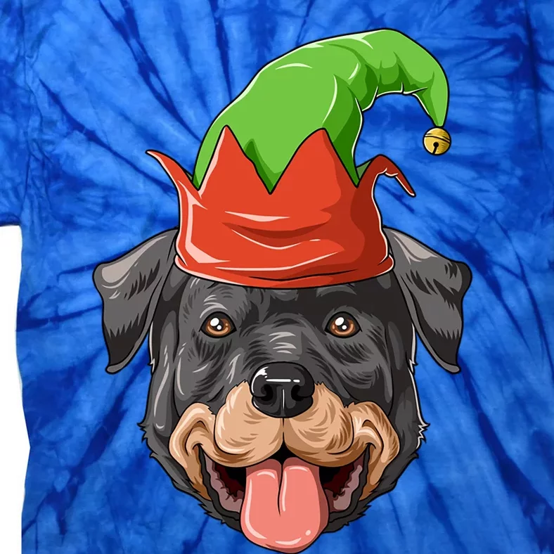 Rottweiler Elf Hat Christmas Rottweiler Gift Tie-Dye T-Shirt