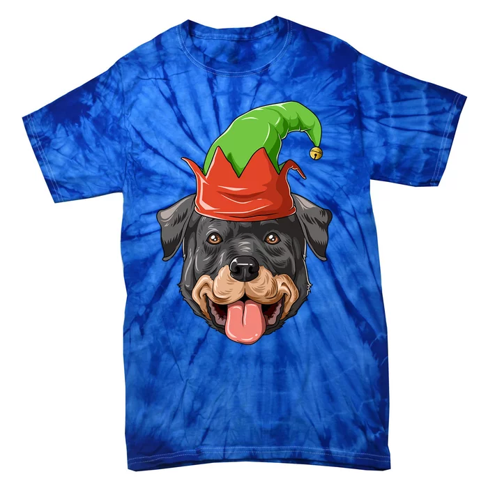 Rottweiler Elf Hat Christmas Rottweiler Gift Tie-Dye T-Shirt