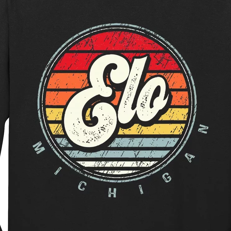 Retro Elo Home State Cool 70s Style Sunset Long Sleeve Shirt