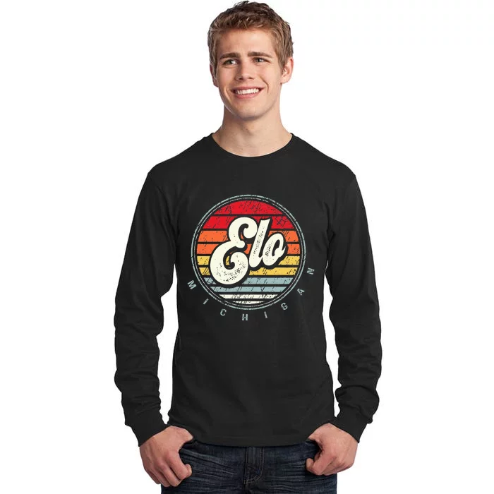 Retro Elo Home State Cool 70s Style Sunset Tall Long Sleeve T-Shirt