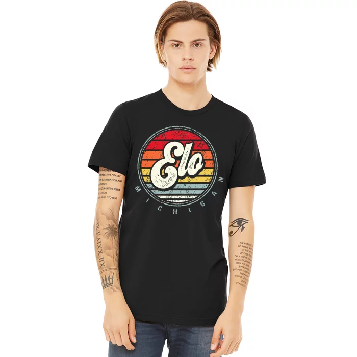 Retro Elo Home State Cool 70s Style Sunset Premium T-Shirt