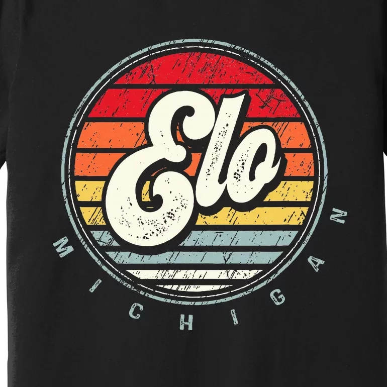 Retro Elo Home State Cool 70s Style Sunset Premium T-Shirt