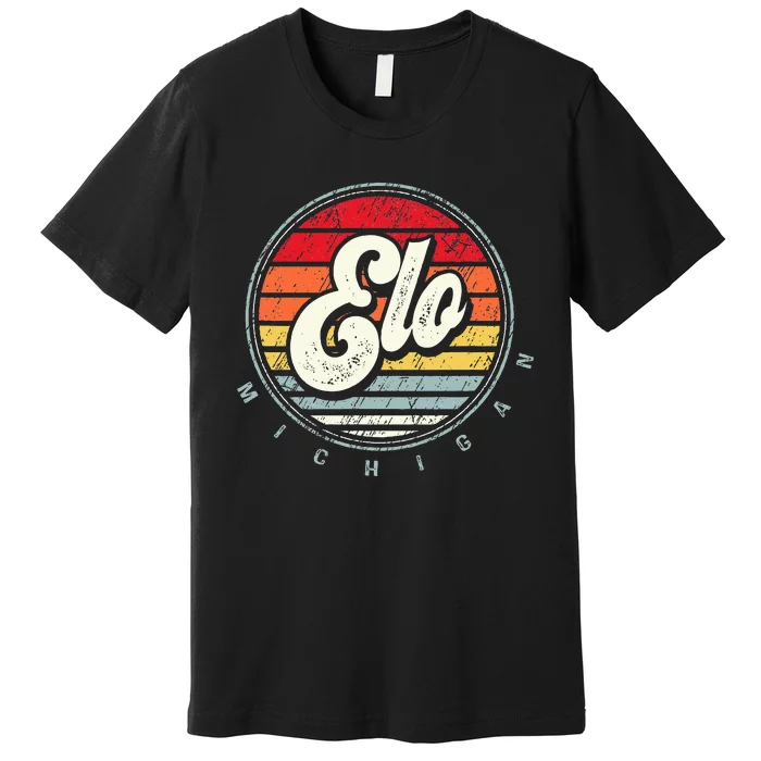 Retro Elo Home State Cool 70s Style Sunset Premium T-Shirt