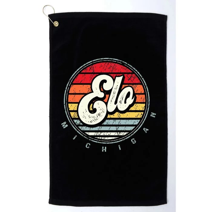 Retro Elo Home State Cool 70s Style Sunset Platinum Collection Golf Towel