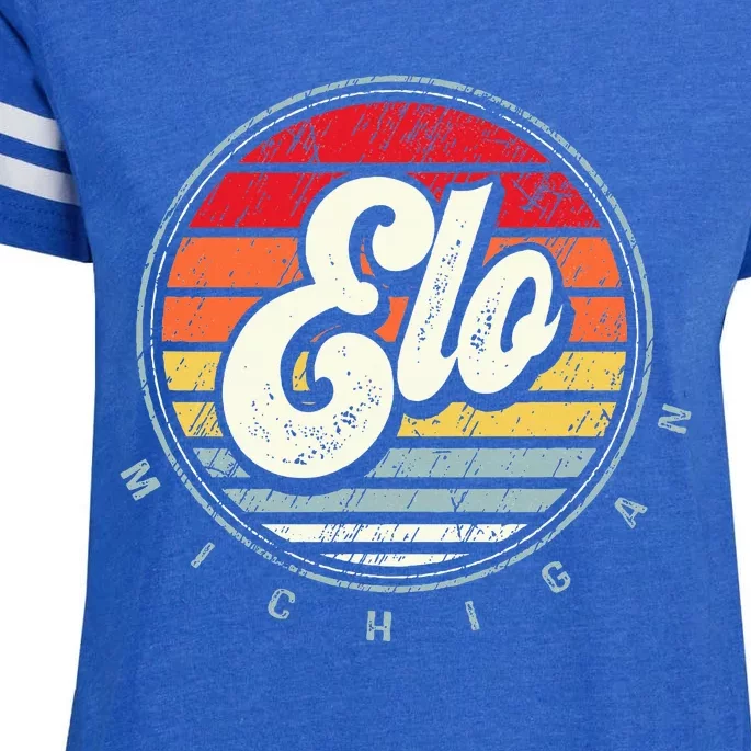 Retro Elo Home State Cool 70s Style Sunset Enza Ladies Jersey Football T-Shirt