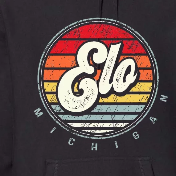 Retro Elo Home State Cool 70s Style Sunset Premium Hoodie