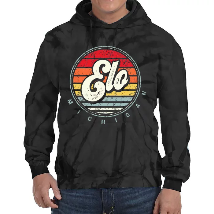 Retro Elo Home State Cool 70s Style Sunset Tie Dye Hoodie