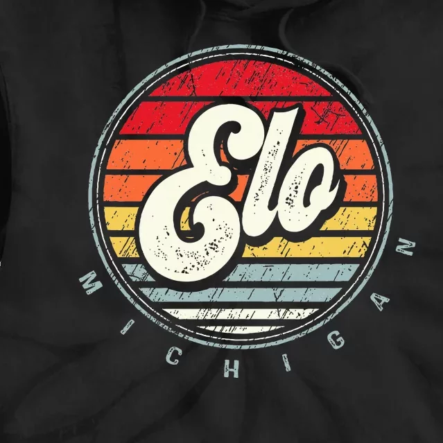 Retro Elo Home State Cool 70s Style Sunset Tie Dye Hoodie