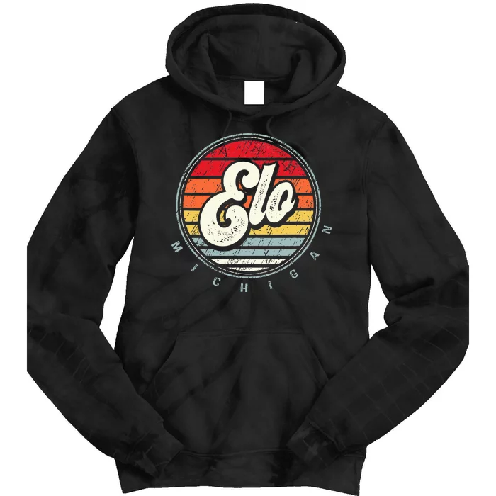 Retro Elo Home State Cool 70s Style Sunset Tie Dye Hoodie