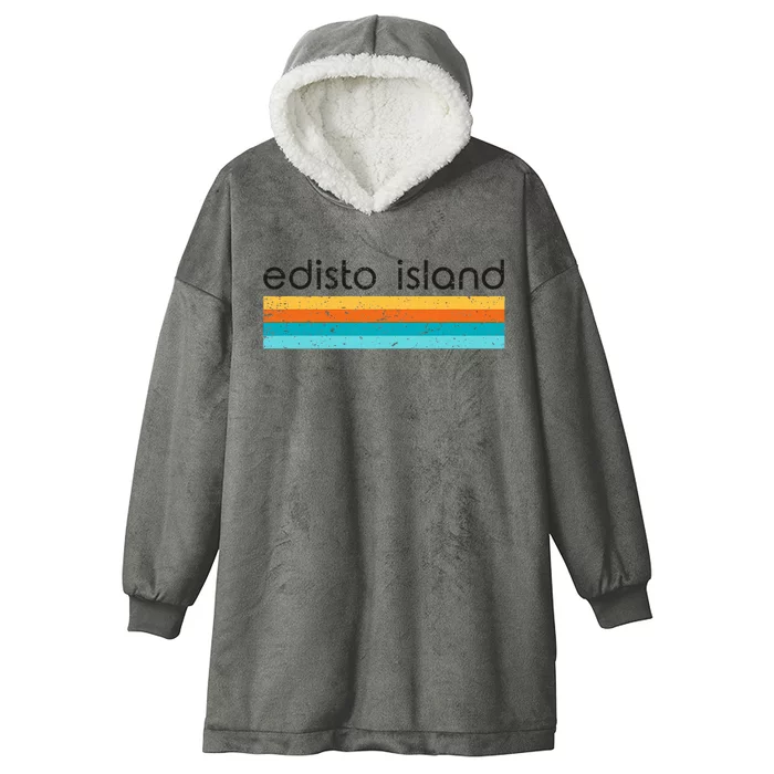 Retro Edisto Island South Carolina Vintage Design Hooded Wearable Blanket