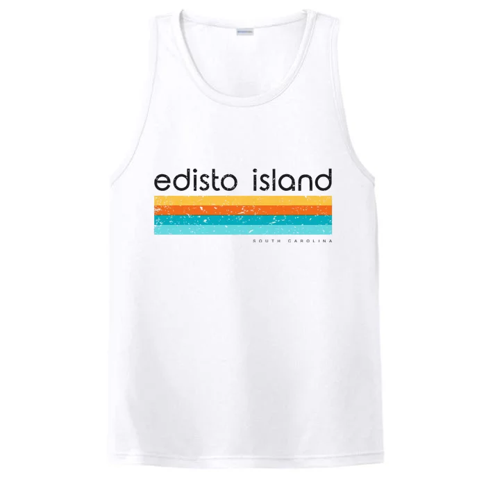 Retro Edisto Island South Carolina Vintage Design Performance Tank