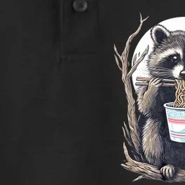 Raccoon Eating Instant Noodle Cup Funny Gifts Dry Zone Grid Performance Polo