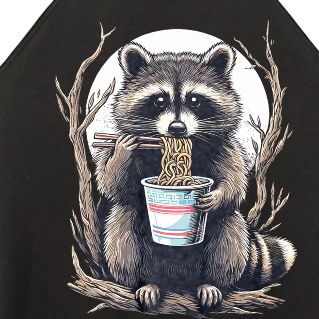 Raccoon Eating Instant Noodle Cup Funny Gifts Women’s Perfect Tri Rocker Tank