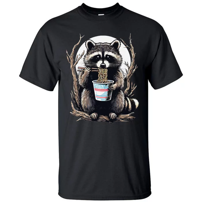 Raccoon Eating Instant Noodle Cup Funny Gifts Tall T-Shirt