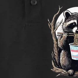 Raccoon Eating Instant Noodle Cup Funny Gifts Dry Zone Grid Performance Polo