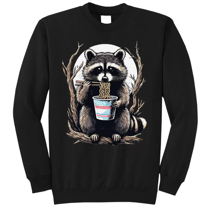 Raccoon Eating Instant Noodle Cup Funny Gifts Tall Sweatshirt