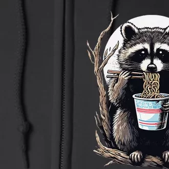 Raccoon Eating Instant Noodle Cup Funny Gifts Full Zip Hoodie