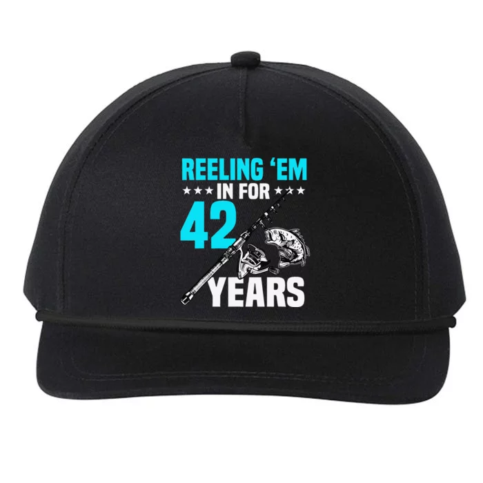 Reeling Em In For 42 Years Birthday 42nd Bday Celebration Snapback Five-Panel Rope Hat