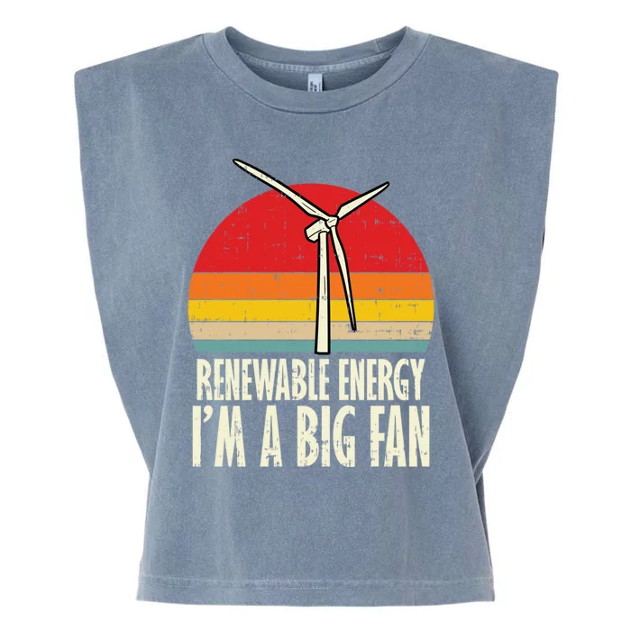 Renewable Energy Im A Big Fan Retro Earth Day 2020 Gift Garment-Dyed Women's Muscle Tee