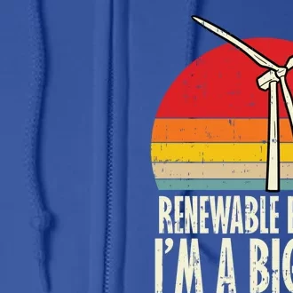 Renewable Energy Im A Big Fan Retro Earth Day 2020 Gift Full Zip Hoodie