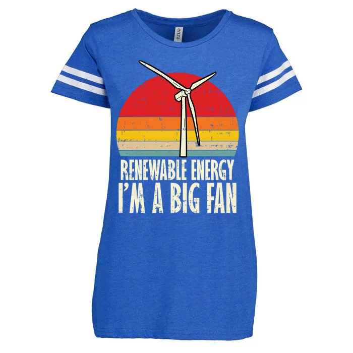 Renewable Energy Im A Big Fan Retro Earth Day 2020 Gift Enza Ladies Jersey Football T-Shirt