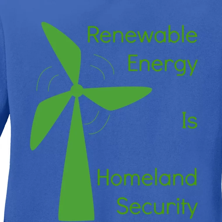 Renewable Energy Is Homeland Security Climate Change Gift Meaningful Gift Ladies Long Sleeve Shirt