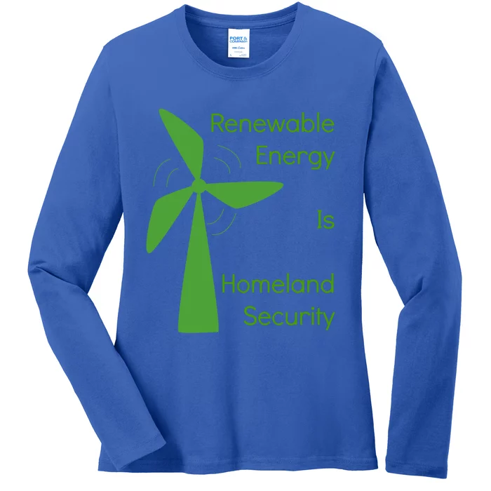 Renewable Energy Is Homeland Security Climate Change Gift Meaningful Gift Ladies Long Sleeve Shirt