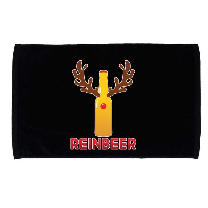 Reinbeer Funny Christmas Beer Reindeer Microfiber Hand Towel