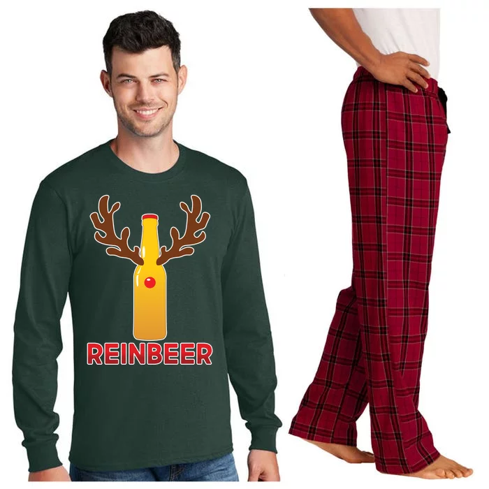 Reinbeer Funny Christmas Beer Reindeer Long Sleeve Pajama Set