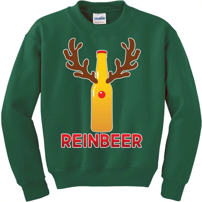 Reinbeer Funny Christmas Beer Reindeer Kids Sweatshirt