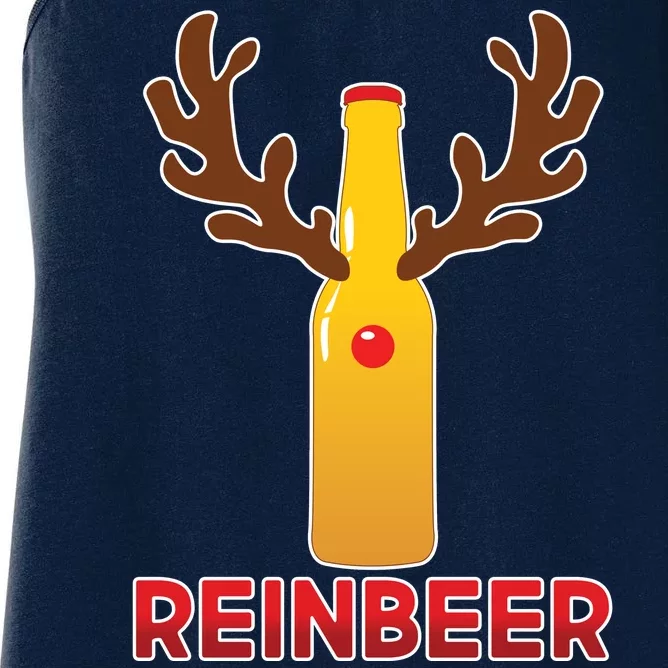 Reinbeer Funny Christmas Beer Reindeer Women's Racerback Tank