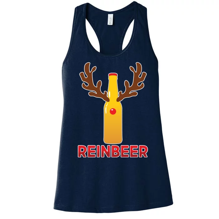 Reinbeer Funny Christmas Beer Reindeer Women's Racerback Tank