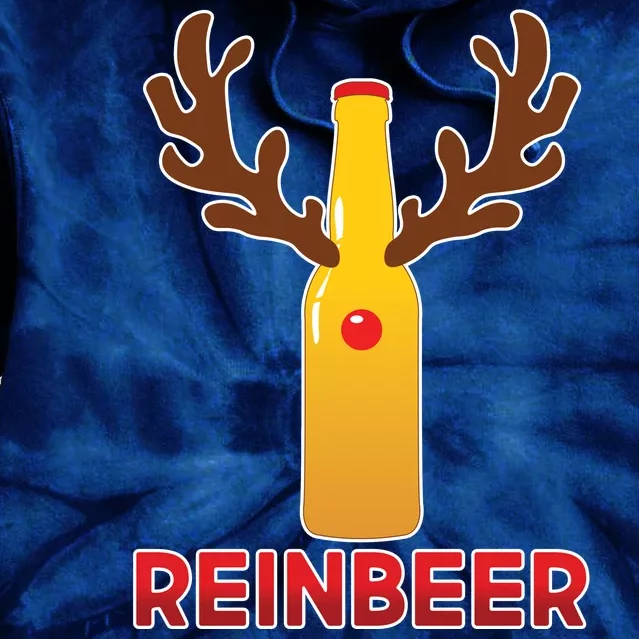 Reinbeer Funny Christmas Beer Reindeer Tie Dye Hoodie