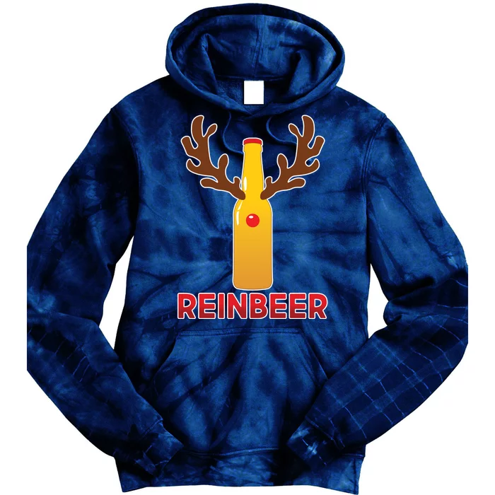 Reinbeer Funny Christmas Beer Reindeer Tie Dye Hoodie