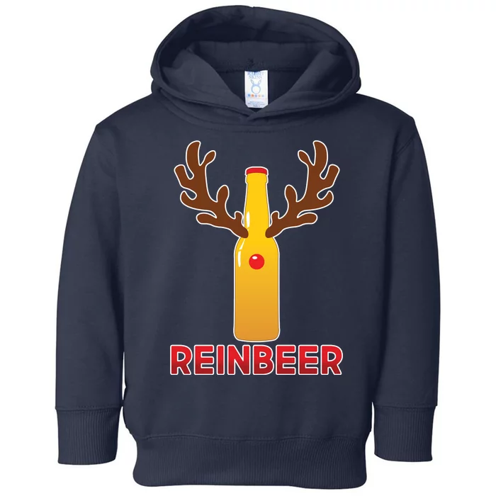 Reinbeer Funny Christmas Beer Reindeer Toddler Hoodie