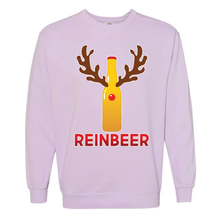 Reinbeer Funny Christmas Beer Reindeer Garment-Dyed Sweatshirt