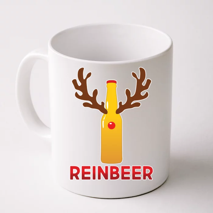 Reinbeer Funny Christmas Beer Reindeer Front & Back Coffee Mug