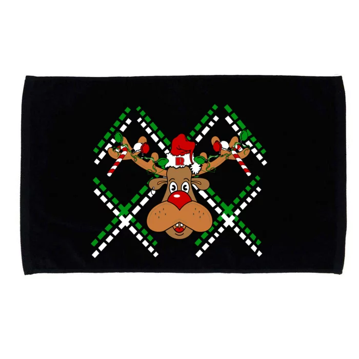 Reindeer Ugly Christmas Sweater Microfiber Hand Towel