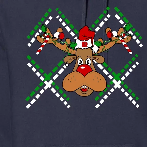 Reindeer Ugly Christmas Sweater Premium Hoodie