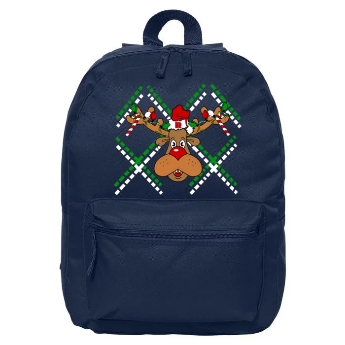 Reindeer Ugly Christmas Sweater 16 in Basic Backpack