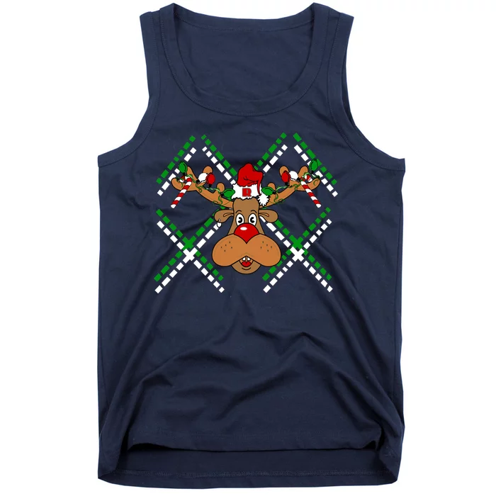 Reindeer Ugly Christmas Sweater Tank Top