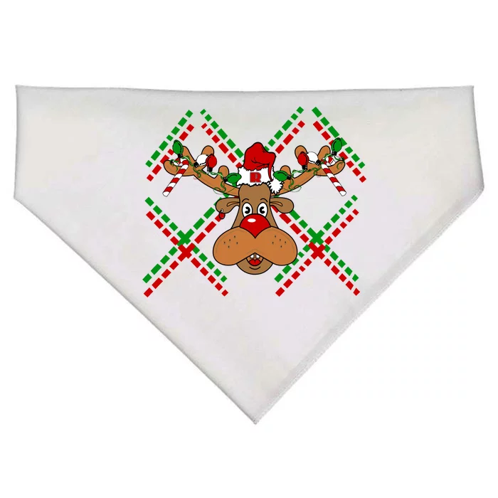 Reindeer Ugly Christmas Sweater USA-Made Doggie Bandana