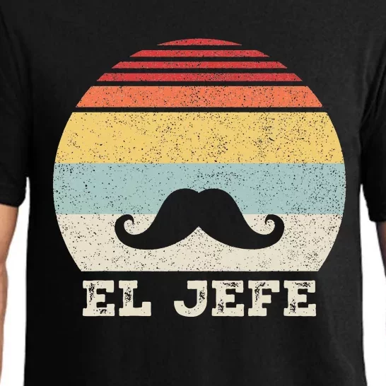 Retro El Jefe Funny Mexican Boss Funny Cinco De Mayo Pajama Set