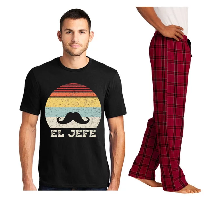 Retro El Jefe Funny Mexican Boss Funny Cinco De Mayo Pajama Set